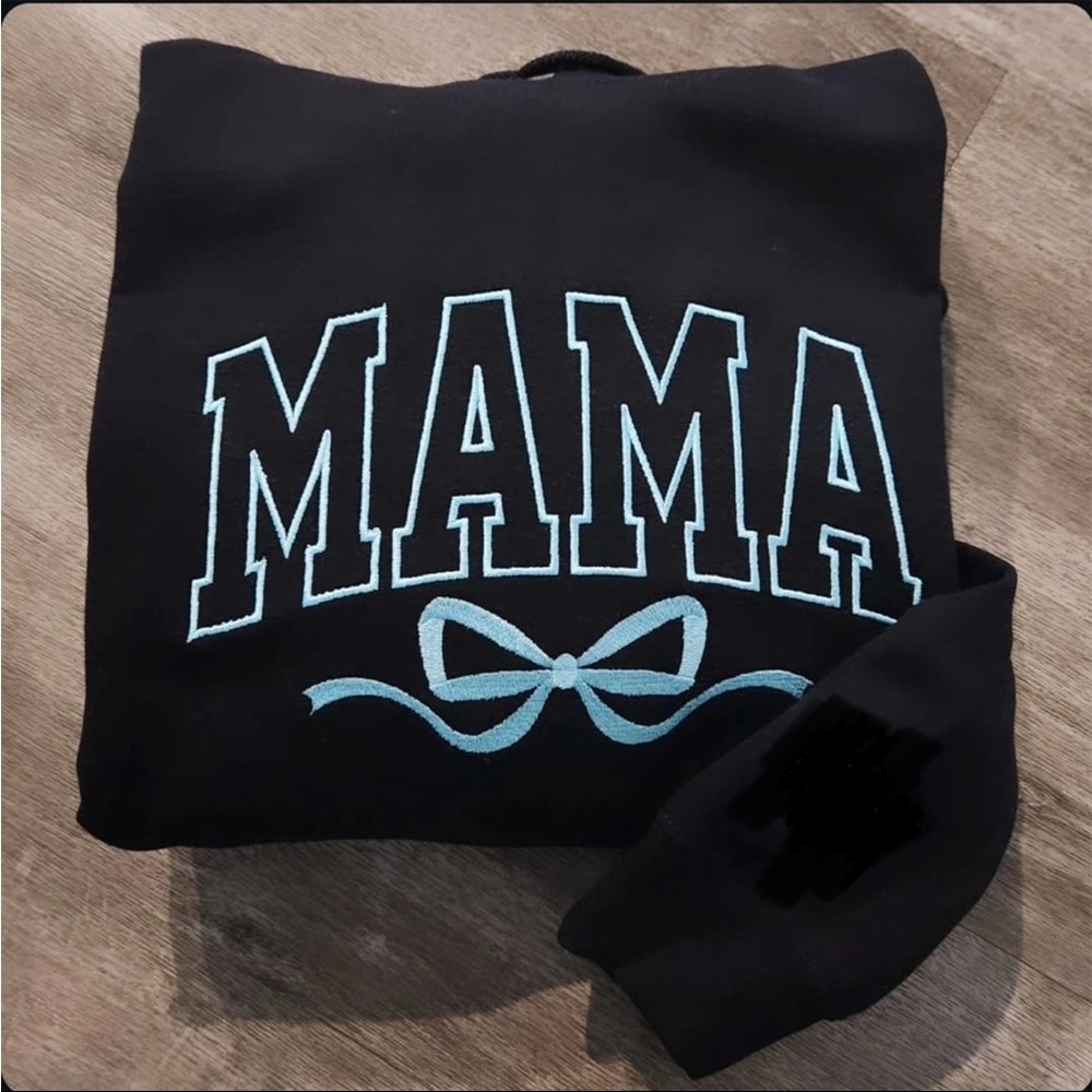 Custom Mama Bow Black Hoodie